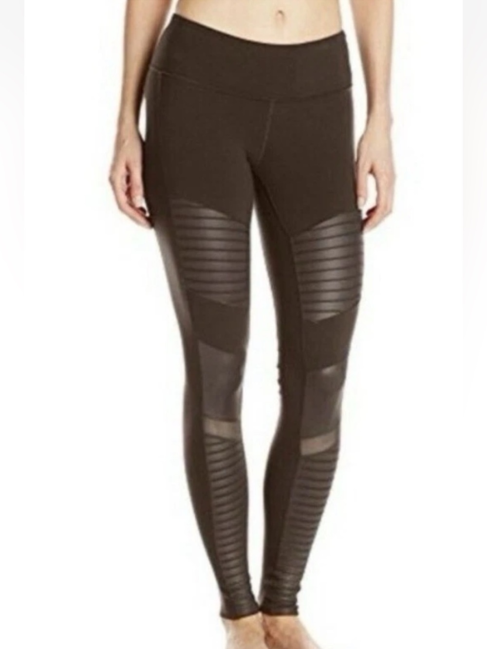 ALO YOGA high waist moto legging in brown size Medium